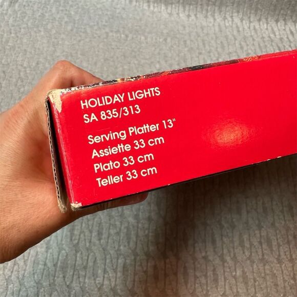 Mikasa Holiday Lights 13" Round Glass Serving Platter Christmas Theme - Picture 2 of 5